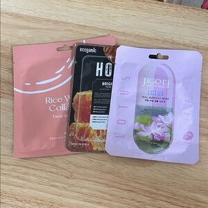 Set of 3 Brightening & Moisturizing K-Beauty Sheet Masks
